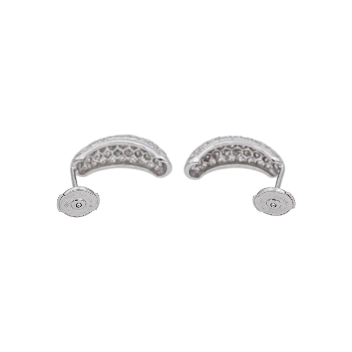 Boucles d'oreilles Créoles en or blanc et diamants - Castafiore