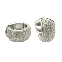 Boucles d'oreilles Créoles en or blanc et diamants - Castafiore