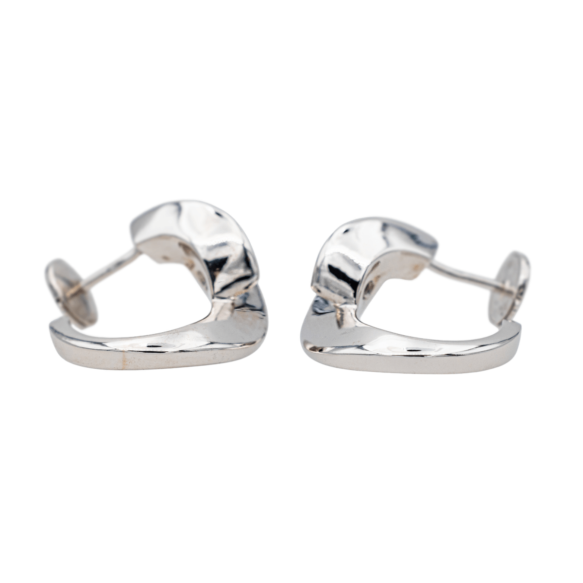 Boucles d'oreilles Créoles en or blanc et diamants - Castafiore