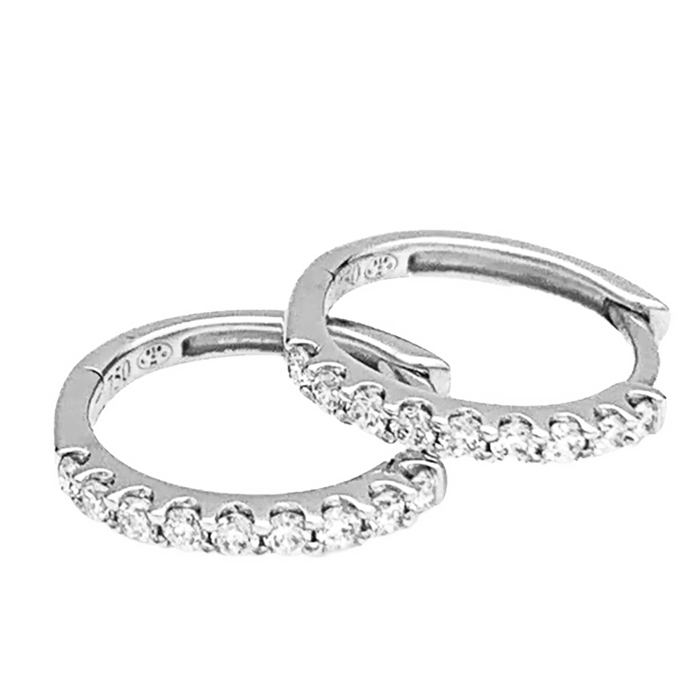 Boucles d'oreilles Créoles en or blanc et diamants - Castafiore