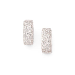 Boucles d'oreilles Créoles en or blanc et diamants - Castafiore