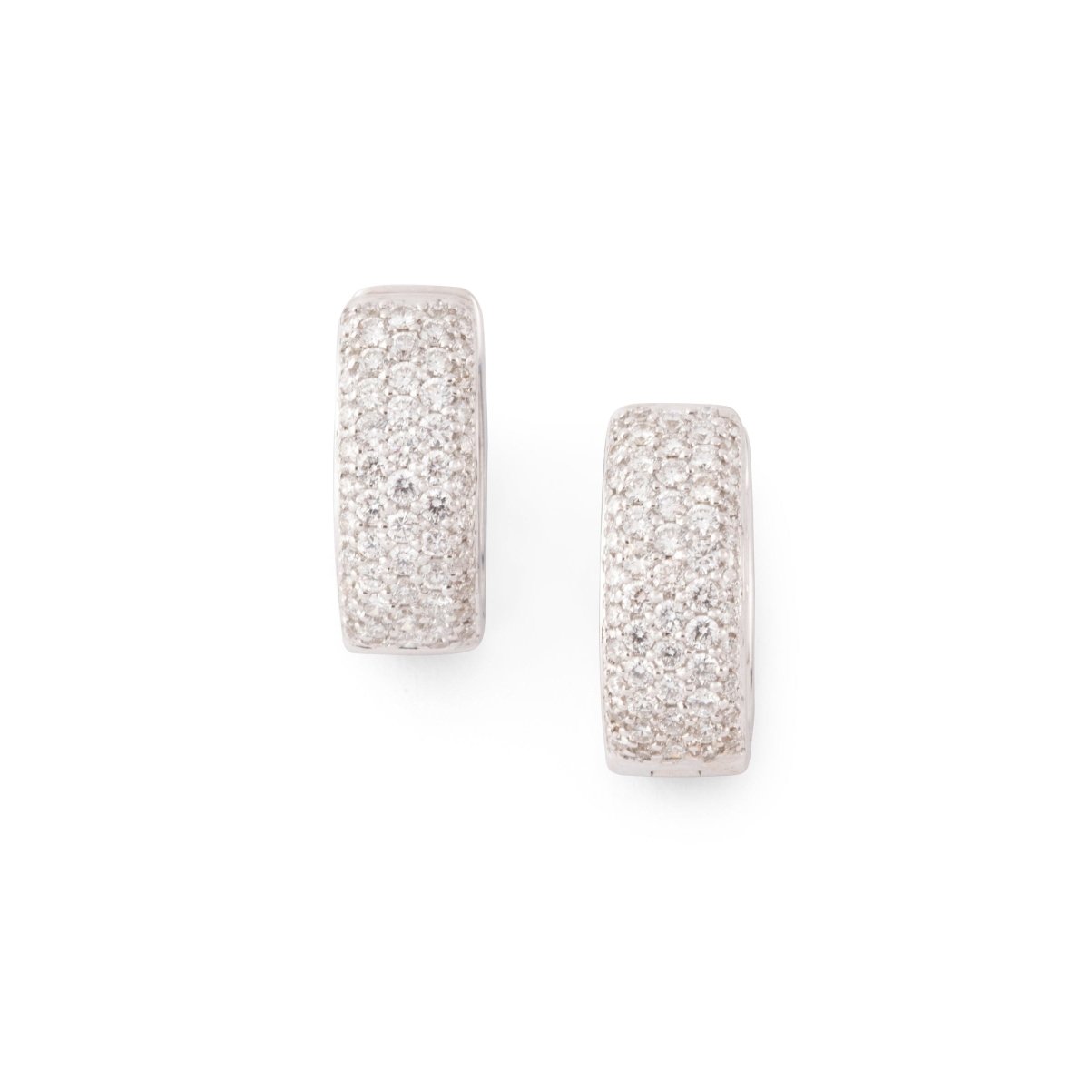 Boucles d'oreilles Créoles en or blanc et diamants - Castafiore