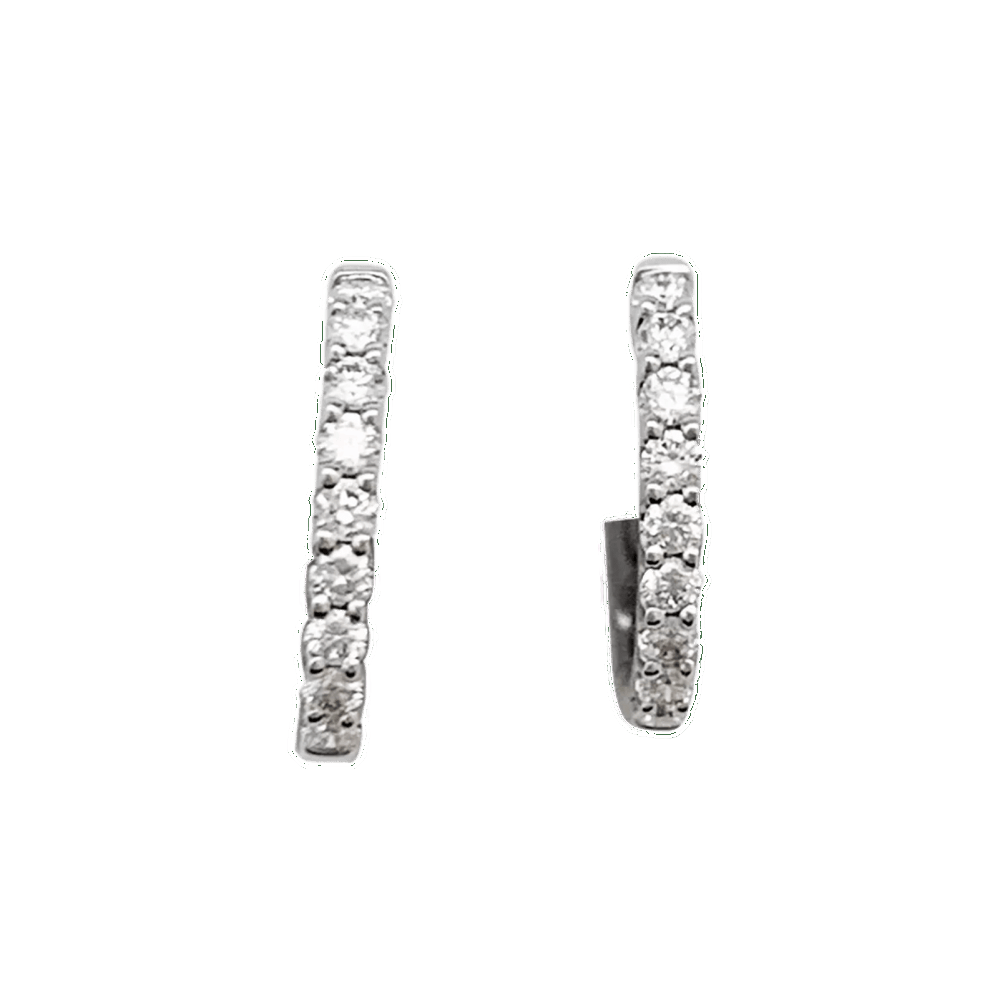 Boucles d'oreilles Créoles en or blanc et diamants - Castafiore