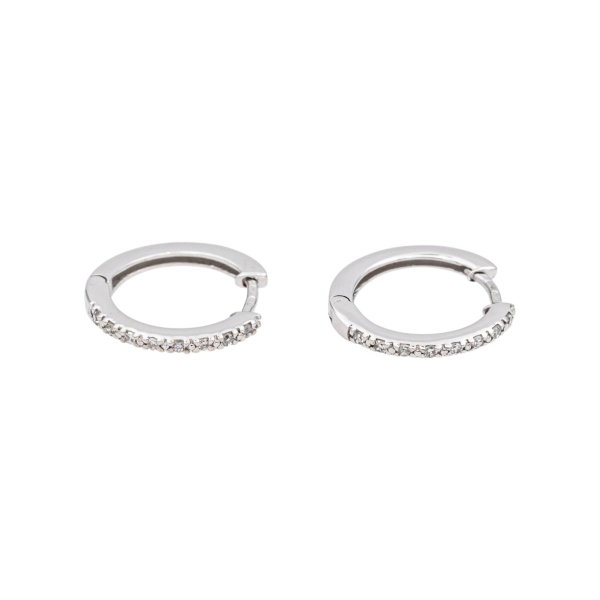 Boucles d'oreilles Créoles en or blanc et diamants - Castafiore