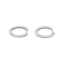 Boucles d'oreilles Créoles en or blanc et diamants - Castafiore