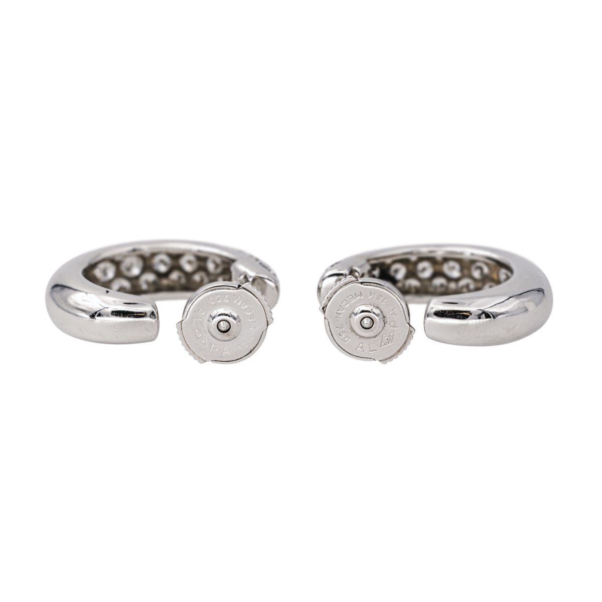 Boucles d'oreilles Créoles en or blanc et diamants - Castafiore