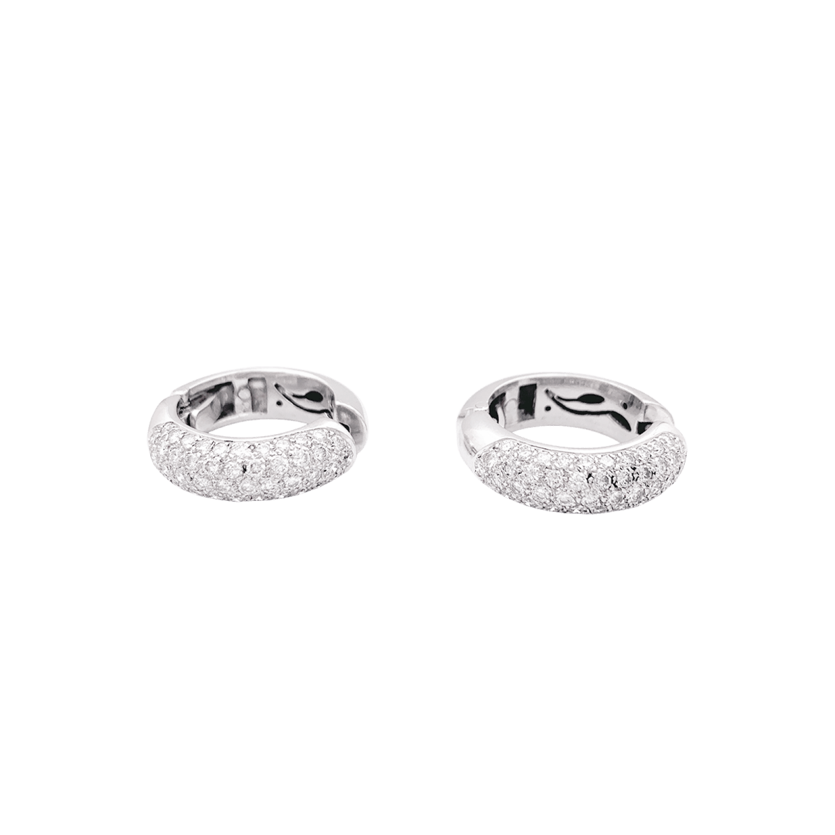 Boucles d'oreilles Créoles en or blanc et diamants - Castafiore