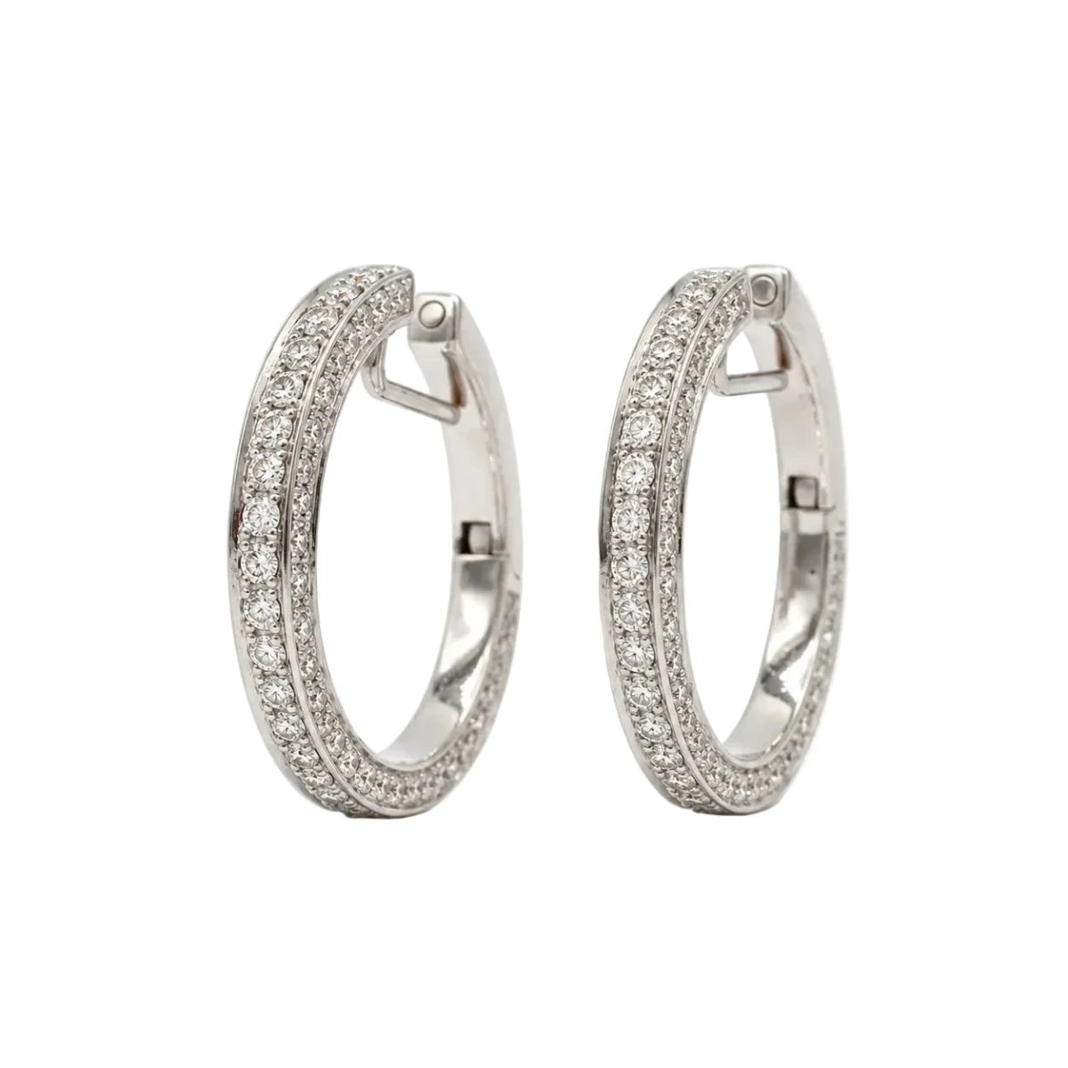 Boucles d’oreilles Créoles en or blanc et diamants - Castafiore