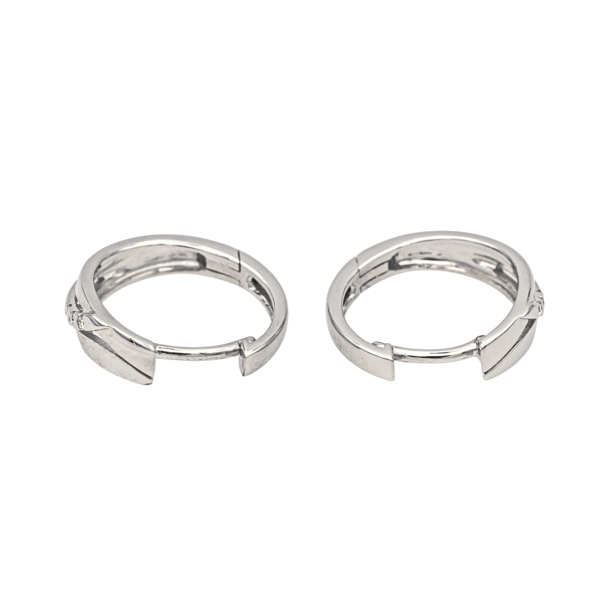 Boucles d'oreilles Créoles en or blanc et diamants - Castafiore