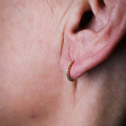 Boucles d'oreilles Créoles en or blanc jaune et diamants - Castafiore