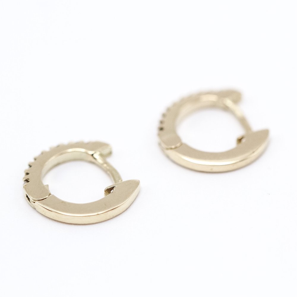 Boucles d'oreilles Créoles en or blanc jaune et diamants - Castafiore