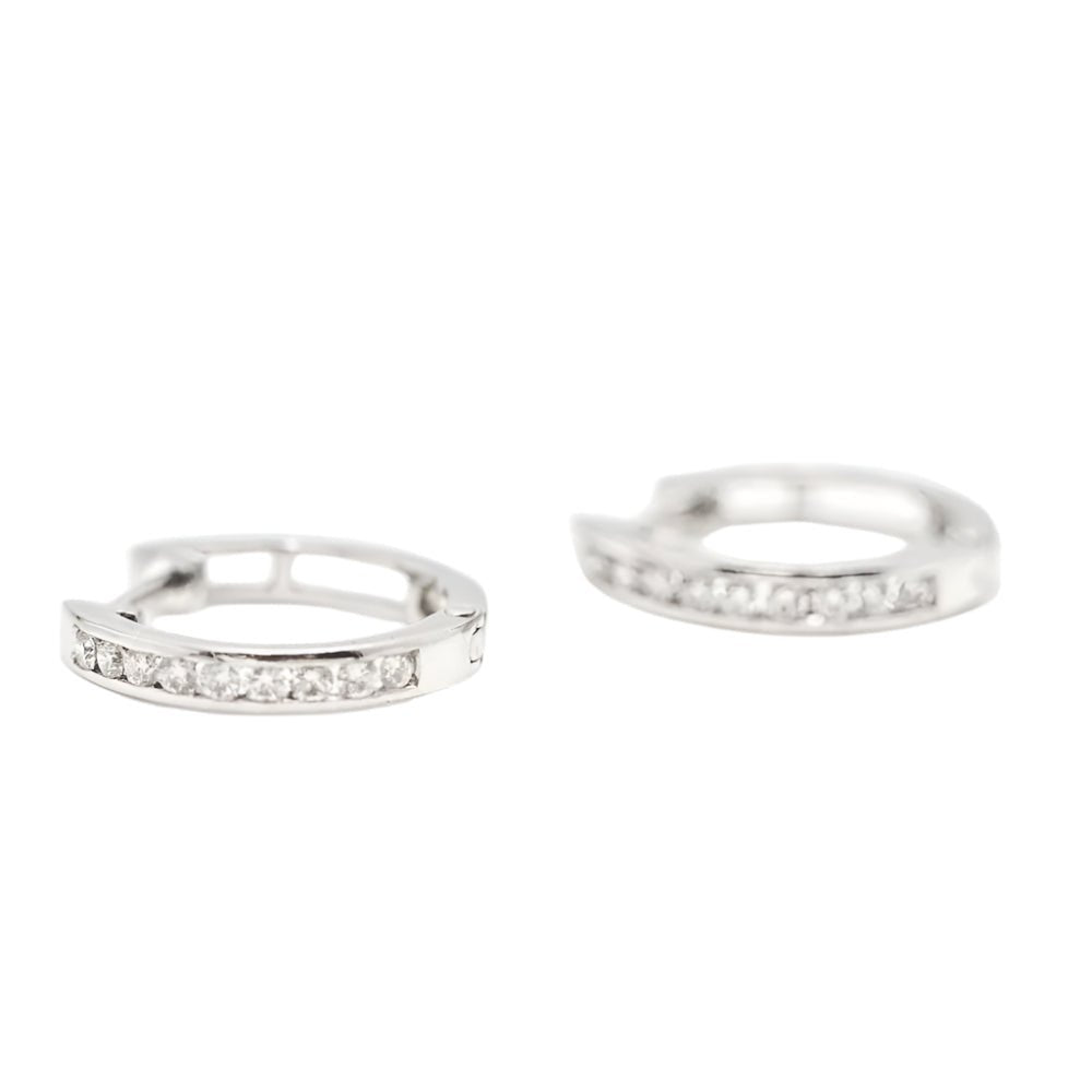 Boucles d'oreilles créoles en or et diamants - Castafiore