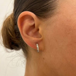 Boucles d'oreilles créoles en or et diamants - Castafiore