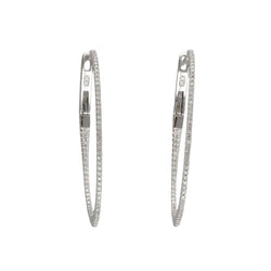 Boucles d'oreilles Créoles en Or gris 18k Diamants brillants 0,29 Cts G - VS. - Castafiore