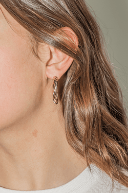 Boucles d'oreilles Créoles en or jaune, blanc et rose - Castafiore