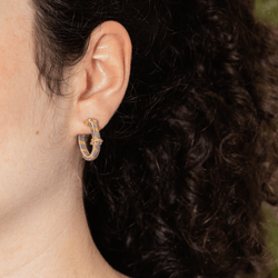 Boucles d'oreilles Créoles en or jaune et acier - Castafiore