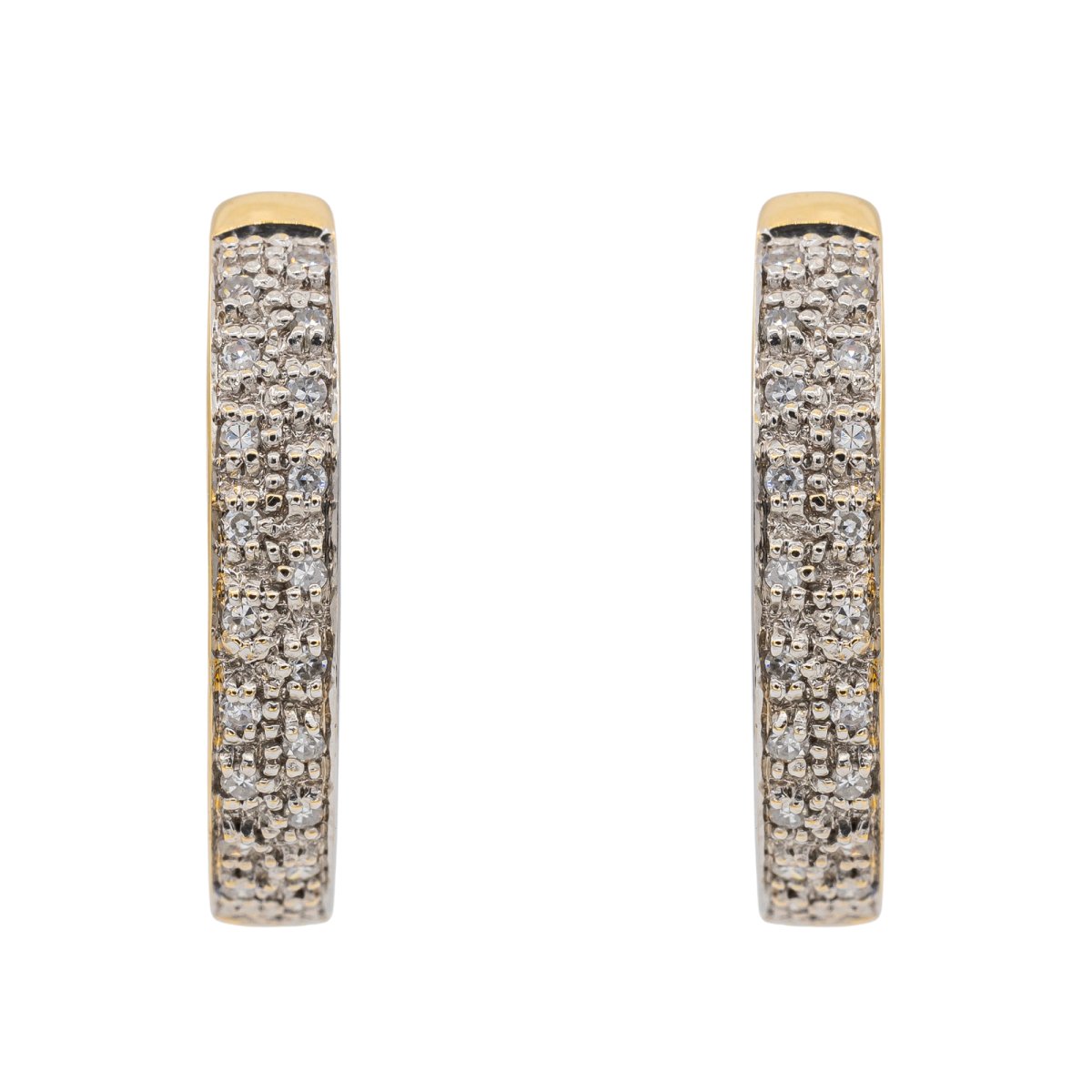 Boucles d'oreilles Créoles en or jaune et diamant - Castafiore