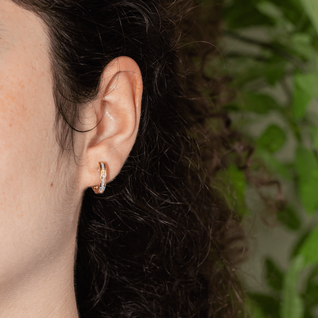 Boucles d'oreilles Créoles en or jaune et diamant - Castafiore