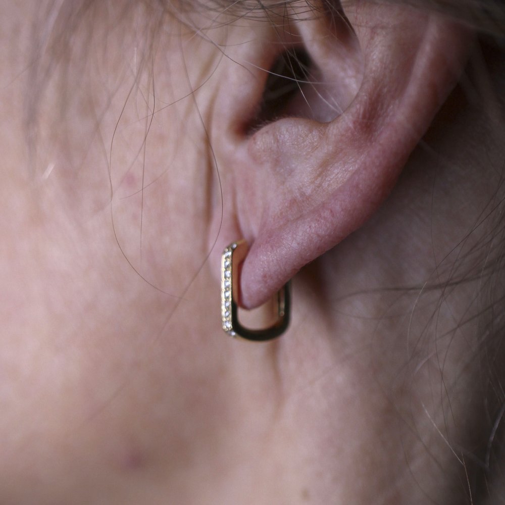 Boucles d'oreilles Créoles en or jaune et diamants - Castafiore