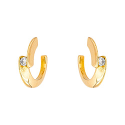 Boucles d'oreilles Créoles en or jaune et diamants - Castafiore