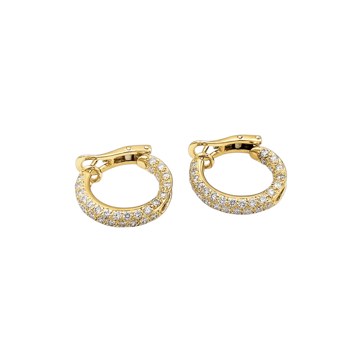 Boucles d'oreilles Créoles en or jaune et diamants - Castafiore