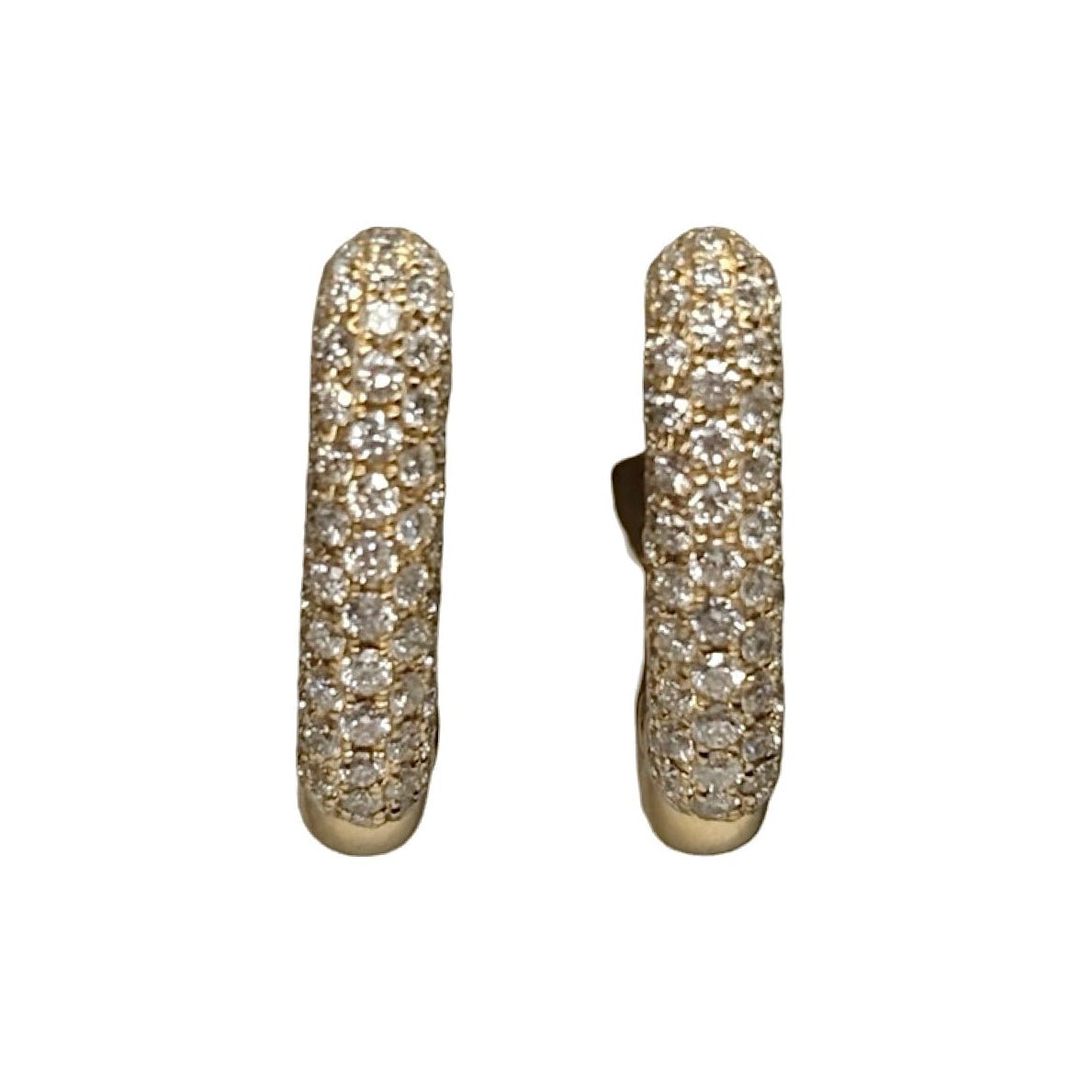 Boucles d'oreilles Créoles en or jaune et diamants - Castafiore