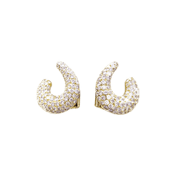 Boucles d'oreilles Créoles en or jaune et diamants - Castafiore