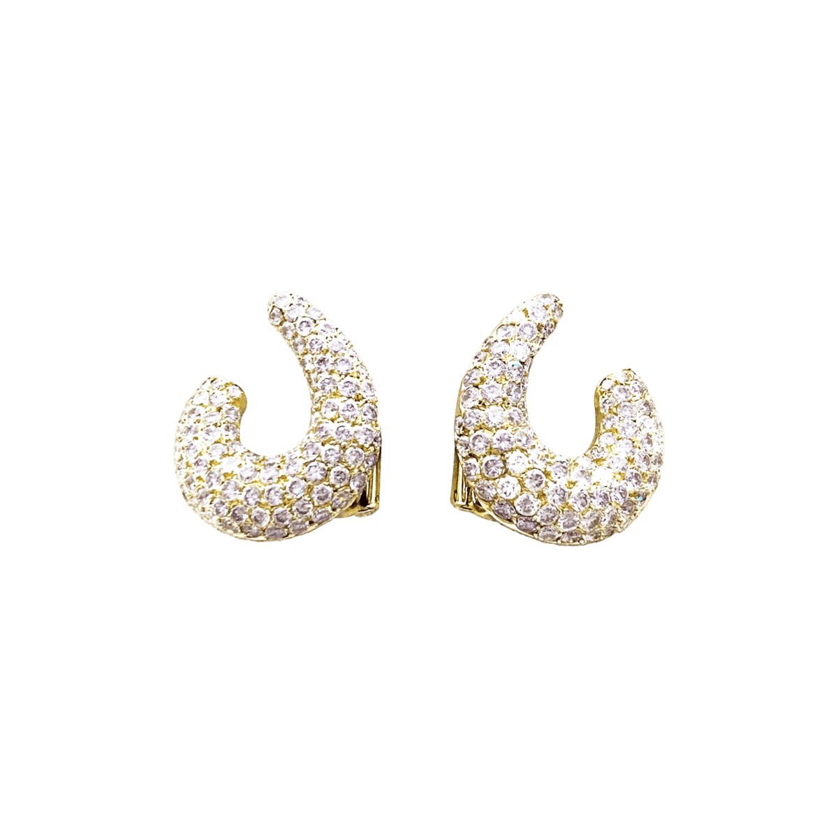 Boucles d'oreilles Créoles en or jaune et diamants - Castafiore
