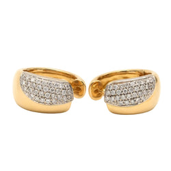 Boucles d'oreilles Créoles en or jaune et diamants - Castafiore