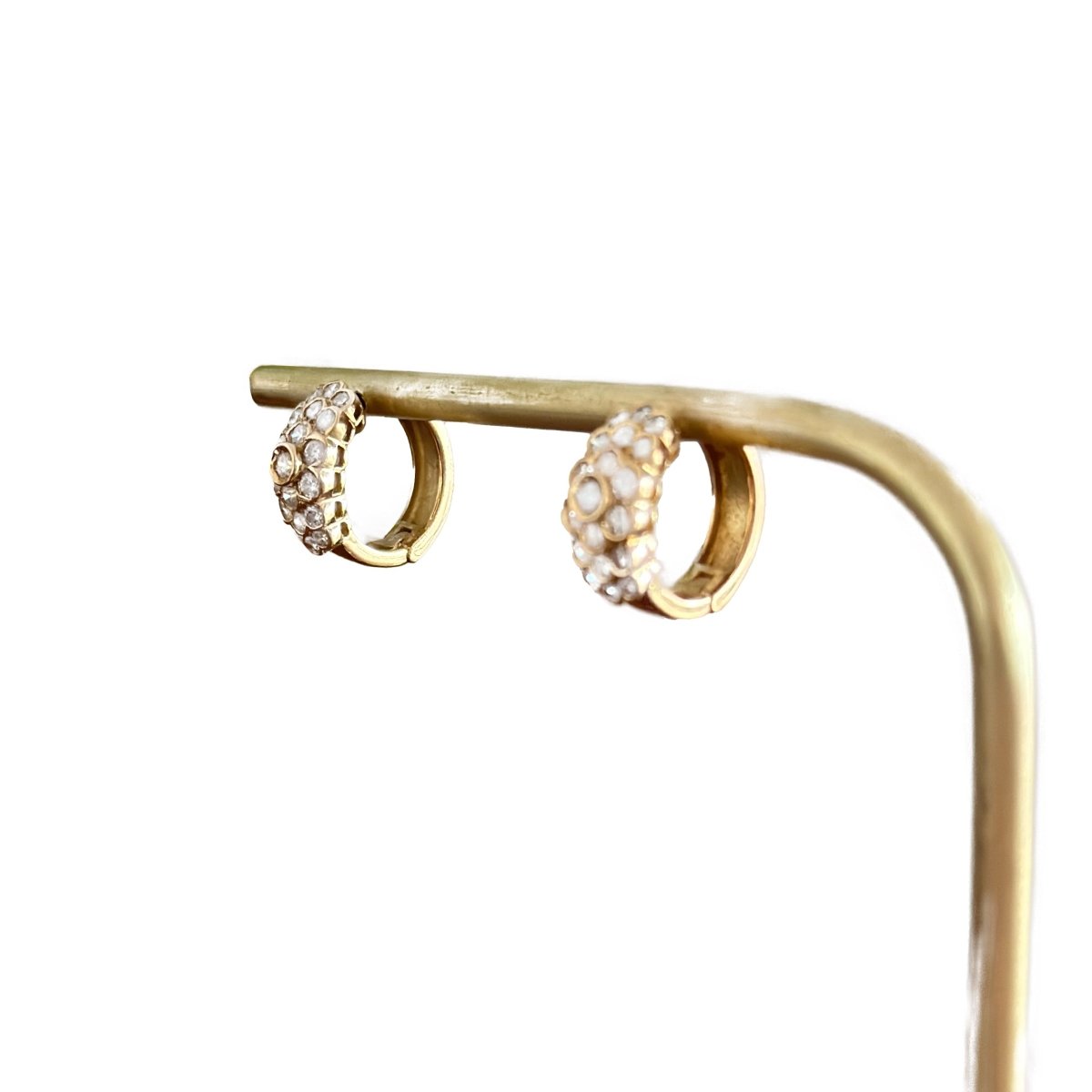 Boucles d'oreilles Créoles en or jaune et diamants - Castafiore