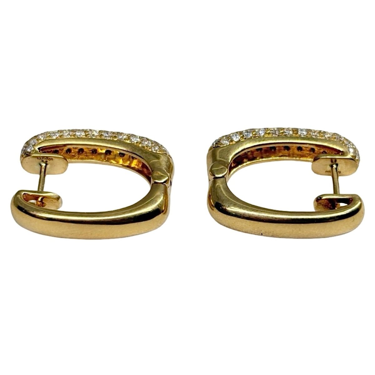 Boucles d'oreilles Créoles en or jaune et diamants - Castafiore
