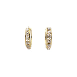 Boucles d'oreilles CREOLES en or jaune et diamants - Castafiore
