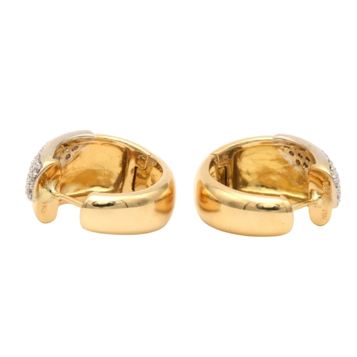 Boucles d'oreilles Créoles en or jaune et diamants - Castafiore