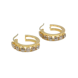 Boucles d'oreilles CREOLES en or jaune et diamants - Castafiore