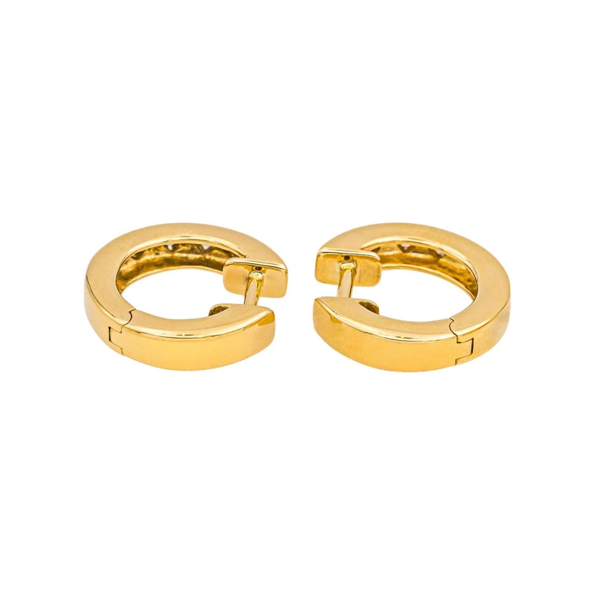 Boucles d'oreilles Créoles en or jaune et diamants - Castafiore