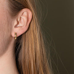 Boucles d'oreilles Créoles en or jaune et diamants - Castafiore