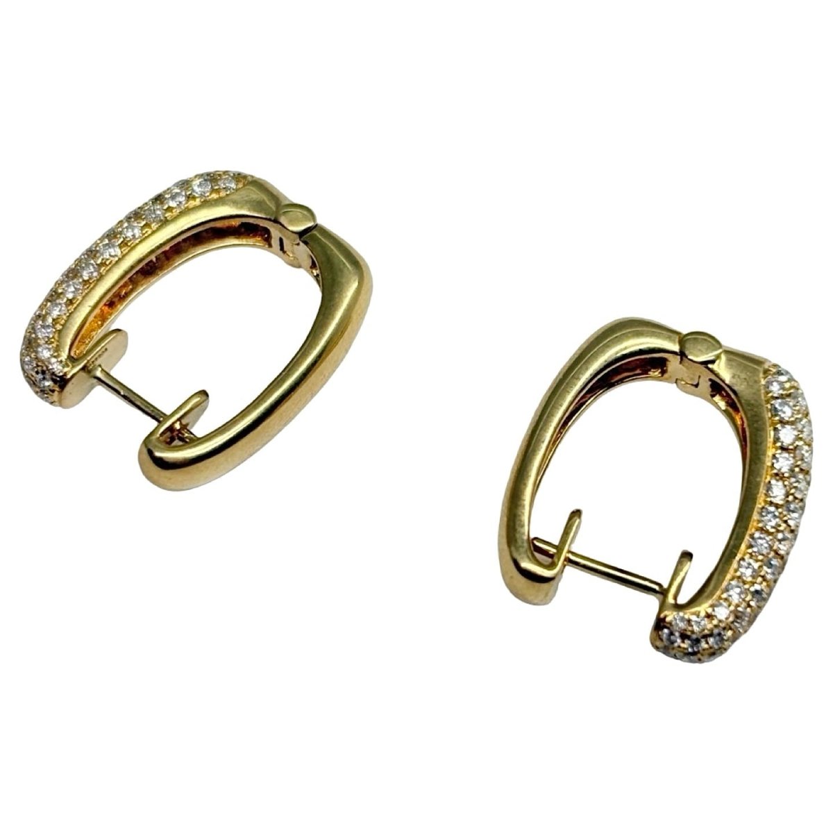 Boucles d'oreilles Créoles en or jaune et diamants - Castafiore