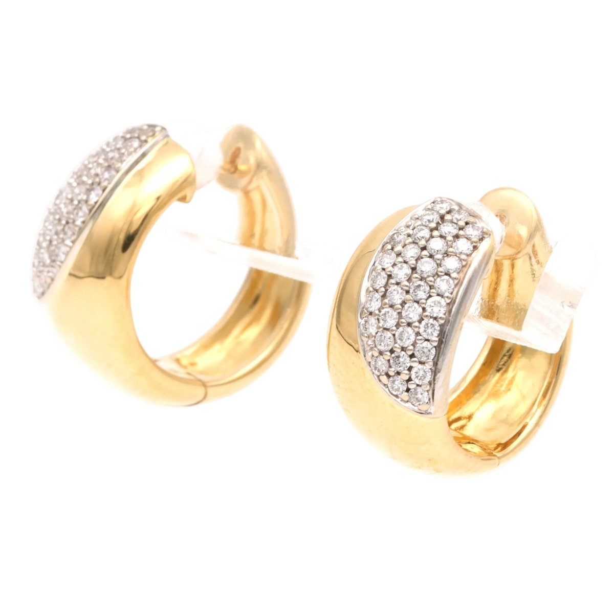 Boucles d'oreilles Créoles en or jaune et diamants - Castafiore