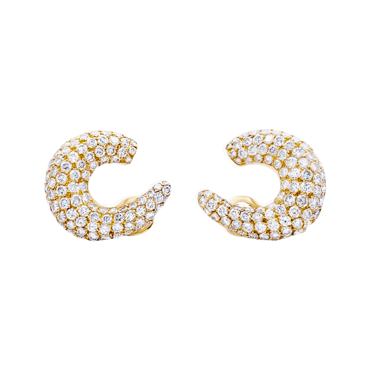 Boucles d'oreilles Créoles en or jaune et diamants - Castafiore