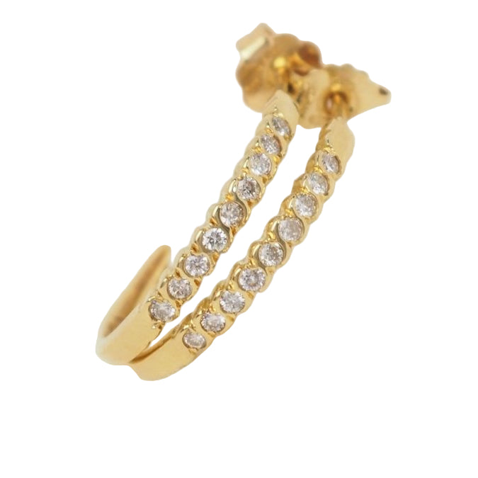 Boucles d'oreilles créoles en or jaune et diamants - Castafiore