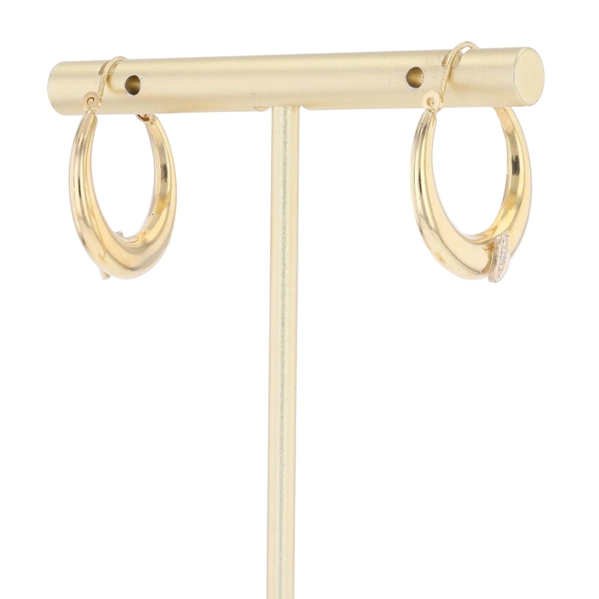 Earrings creoles yellow gold diamonds