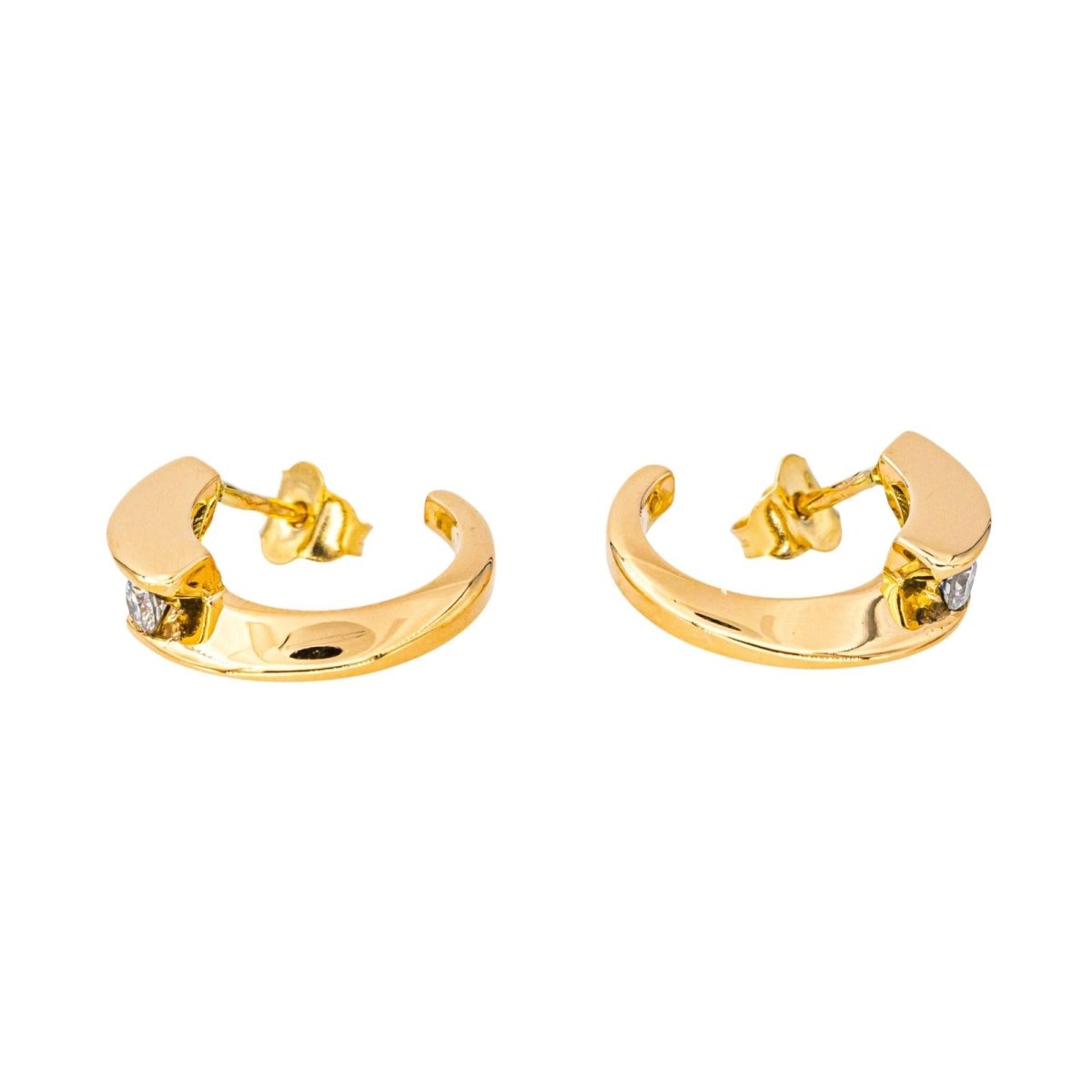 Boucles d'oreilles Créoles en or jaune et diamants - Castafiore