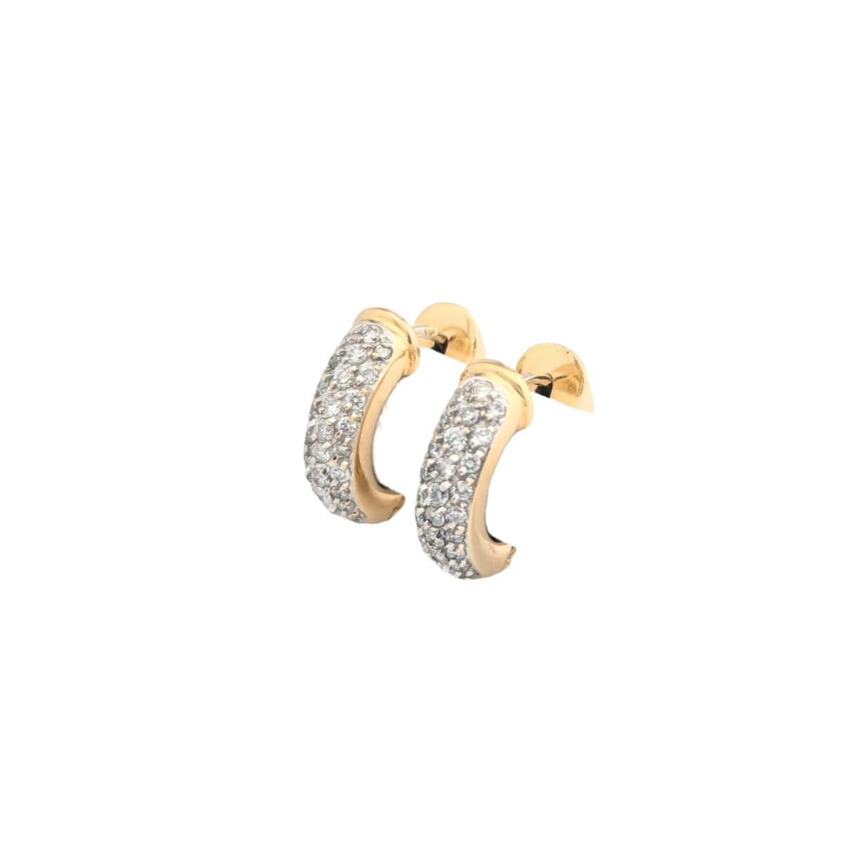 Boucles d'oreilles Créoles en or jaune et diamants - Castafiore