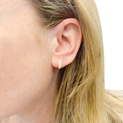 Boucles d'oreilles créoles en or jaune et diamants - Castafiore