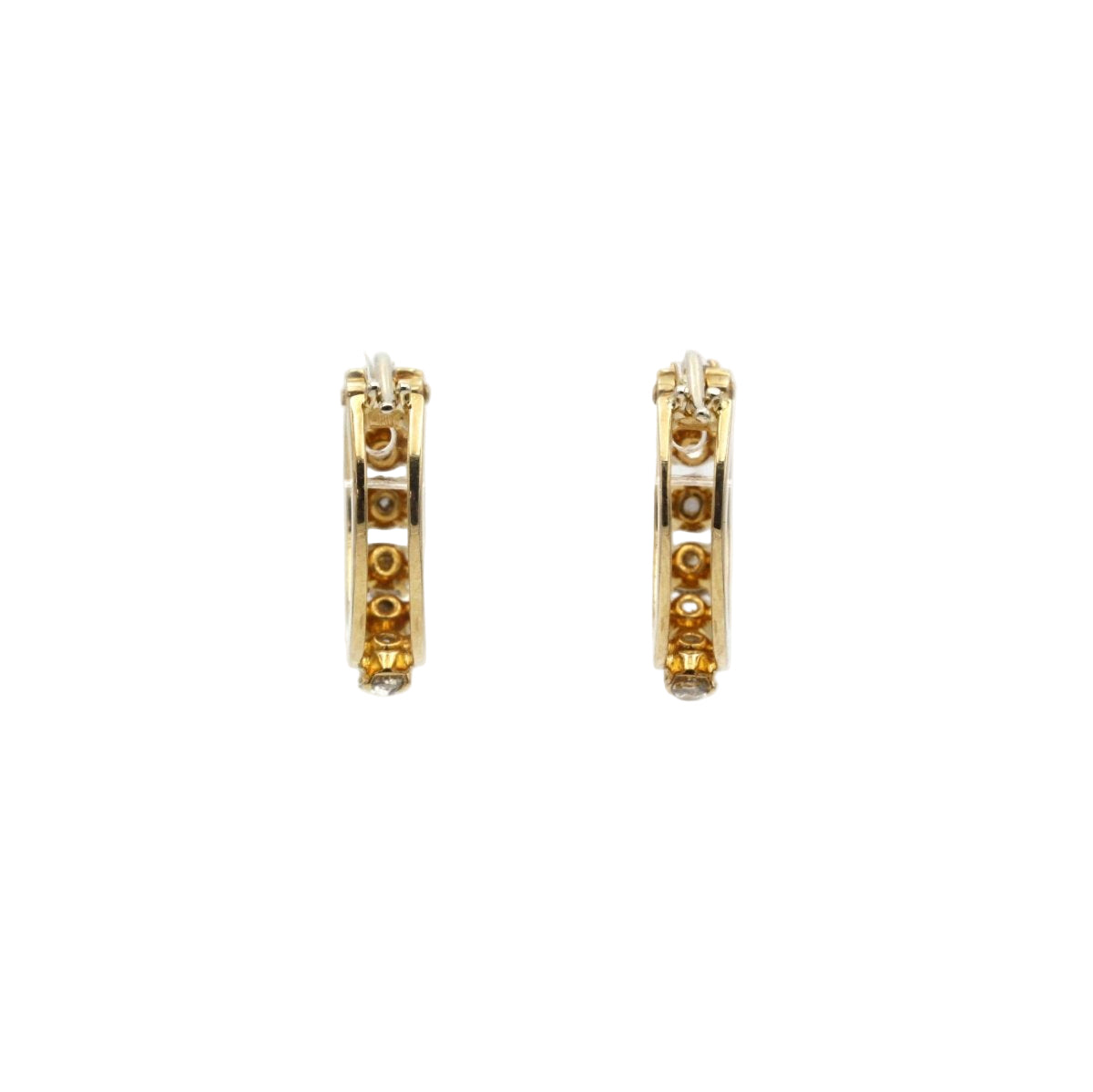 Boucles d'oreilles CREOLES en or jaune et diamants - Castafiore