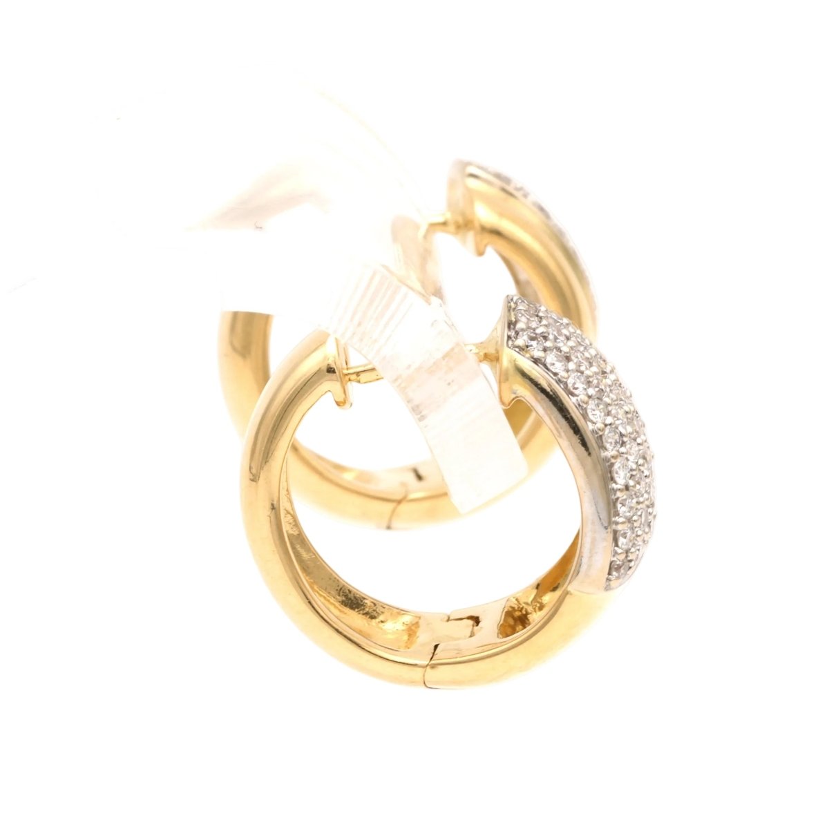Boucles d'oreilles Créoles en or jaune et diamants - Castafiore