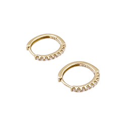 Boucles d'oreilles Créoles en or jaune et diamants - Castafiore