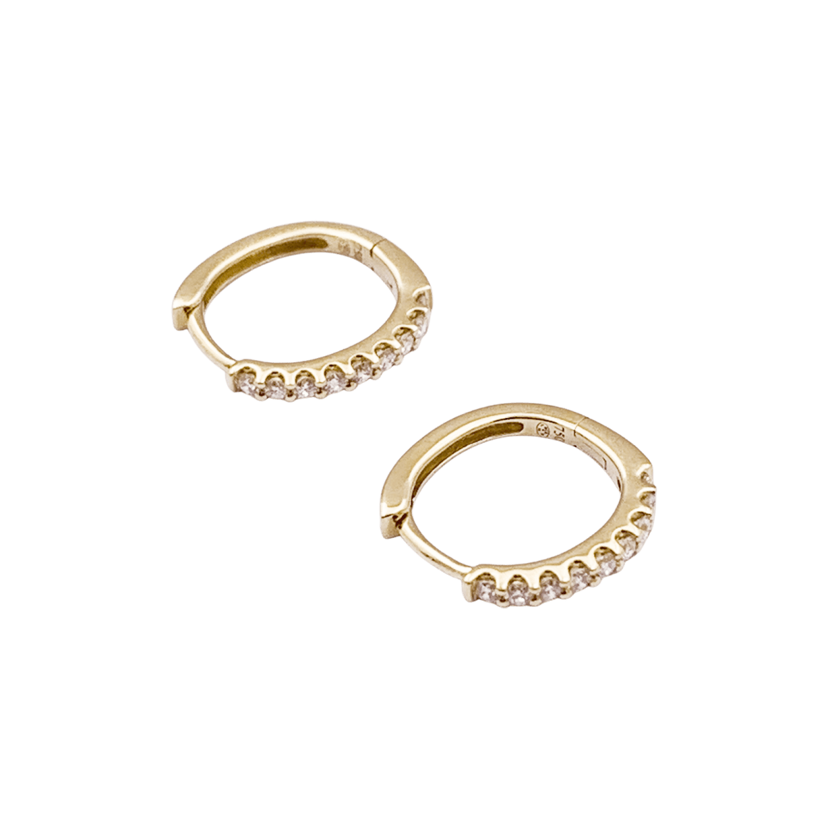 Boucles d'oreilles Créoles en or jaune et diamants - Castafiore