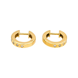 Boucles d'oreilles Créoles en or jaune et diamants - Castafiore