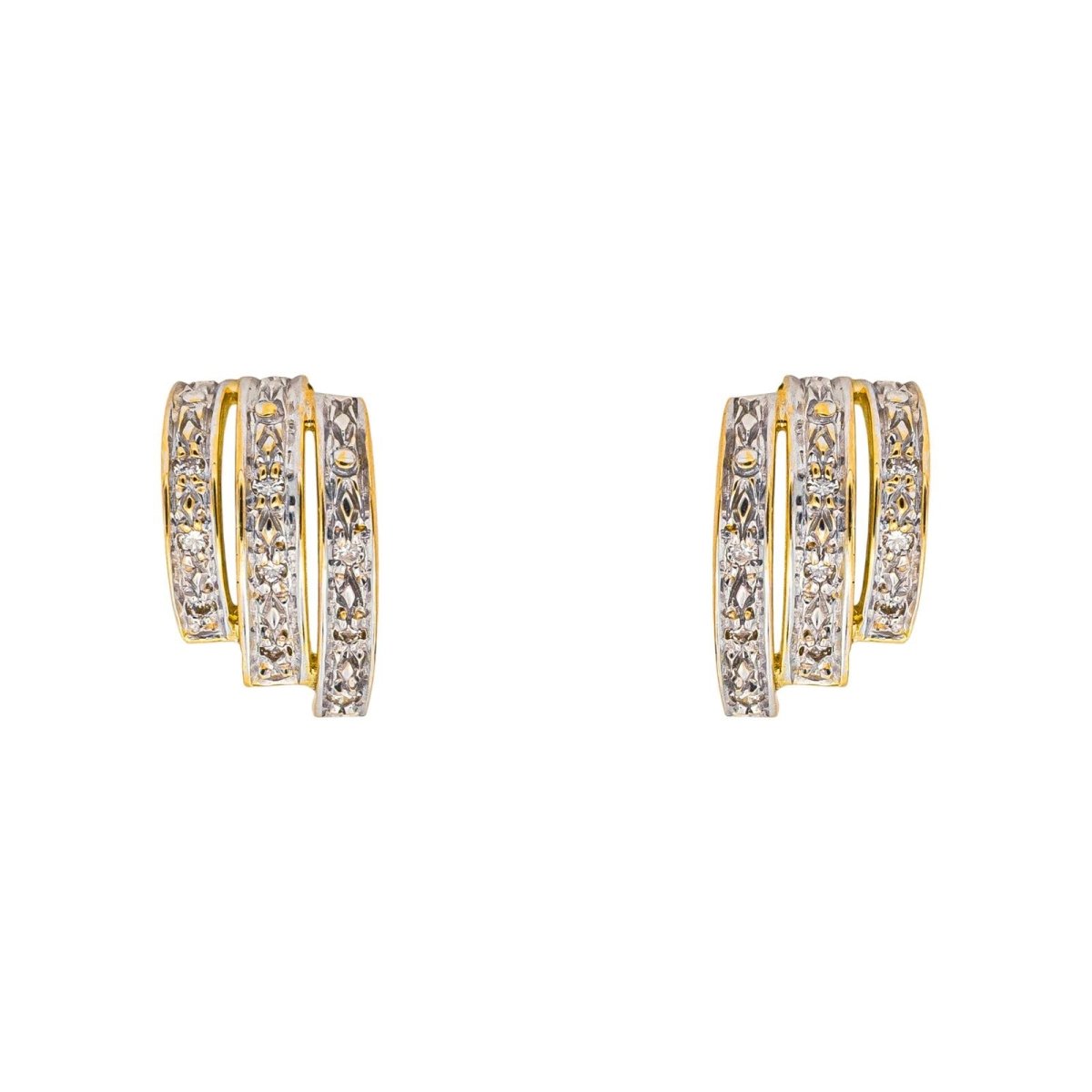 Boucles d'oreilles Créoles en or jaune et diamants - Castafiore